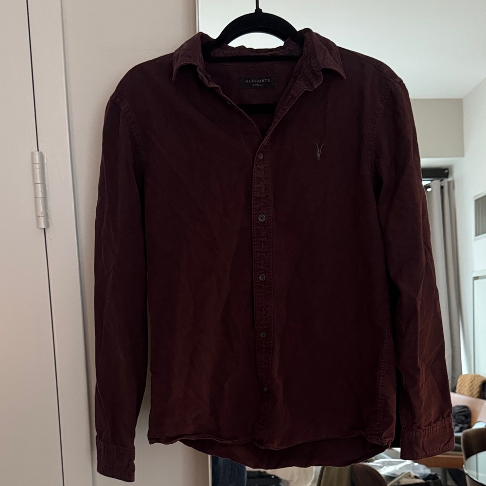 Men's AllSaints Burgundy Shirt
